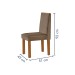 Mesa de Jantar 4 Lugares Austrália com Vidro Castanho/Cinamomo/Suede Capuccino 17016 - Lj Móveis