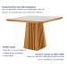 Mesa de Jantar 4 Lugares Austrália com Vidro Castanho/Cinamomo/Suede Capuccino 17016 - Lj Móveis