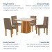Mesa de Jantar 4 Lugares Austrália com Vidro Castanho/Cinamomo/Suede Capuccino 17016 - Lj Móveis