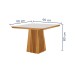 Mesa de Jantar 4 Lugares Austrália com Vidro Castanho/Cinamomo/Suede Creme 17016 - Lj Móveis