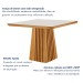 Mesa de Jantar 4 Lugares Austrália com Vidro Castanho/Cinamomo/Suede Creme 17016 - Lj Móveis