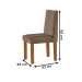Mesa de Jantar 4 Lugares Austrália com Vidro Castanho/Cinamomo/Suede Capuccino 17017 - Lj Móveis
