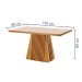 Mesa de Jantar 4 Lugares Austrália com Vidro Castanho/Cinamomo/Suede Capuccino - Lj Móveis