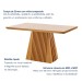 Mesa de Jantar 4 Lugares Austrália com Vidro Castanho/Cinamomo/Suede Capuccino - Lj Móveis