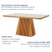 Mesa de Jantar 6 Lugares Austrália com Vidro Castanho/Cinamomo/Suede Creme - Lj Móveis