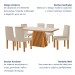 Mesa de Jantar 6 Lugares Austrália com Vidro Castanho/Cinamomo/Suede Creme - Lj Móveis