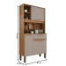 Armário de Cozinha Flora 3 Portas 1 Gaveta Cinamomo/Off White - Pnr Móveis