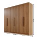 Guarda-Roupa Casal Itália 6 Portas 4 Gavetas Cinamomo - Pnr Móveis