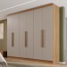 Guarda-Roupa Casal Itália 6 Portas 4 Gavetas Cinamomo/Off White - Pnr Móveis