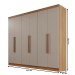 Guarda-Roupa Casal Itália 6 Portas 4 Gavetas Cinamomo/Off White - Pnr Móveis