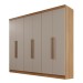 Guarda-Roupa Casal Itália 6 Portas 4 Gavetas Cinamomo/Off White - Pnr Móveis