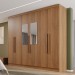Guarda-Roupa Casal Itália 6 Portas 4 Gavetas com Espelho Cinamomo - Pnr Móveis