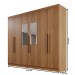 Guarda-Roupa Casal Itália 6 Portas 4 Gavetas com Espelho Cinamomo - Pnr Móveis