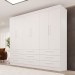 Guarda-Roupa Casal Monte Negro 6 Portas 9 Gavetas Branco - Pnr Móveis