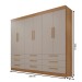 Guarda-Roupa Casal Monte Negro 6 Portas 9 Gavetas Cinamomo/Off White - Pnr Móveis