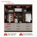 Guarda-Roupa Casal Monte Negro 6 Portas 9 Gavetas Savana/Off White - Pnr Móveis