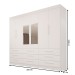 Guarda-Roupa Casal Monte Negro 6 Portas 9 Gavetas com Espelho Branco - Pnr Móveis
