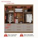 Guarda-Roupa Casal Monte Negro 6 Portas 9 Gavetas com Espelho Cinamomo/Off White - Pnr Móveis
