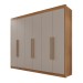 Guarda-Roupa Casal Siena 6 Portas 6 Gavetas 100% Mdf Cinamomo/Off White - Pnr Móveis