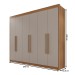 Guarda-Roupa Casal Siena 6 Portas 6 Gavetas 100% Mdf Cinamomo/Off White - Pnr Móveis