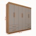 Guarda-Roupa Casal Kali 6 Portas 4 Gavetas Cinamomo/Off White - Pnr Móveis
