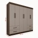 Guarda-Roupa Casal Kali 6 Portas 4 Gavetas Savana/Off White - Pnr Móveis