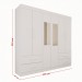 Guarda-Roupa Casal Kali 6 Portas 4 Gavetas com Espelho Branco - Pnr Móveis