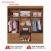 Guarda-Roupa Casal Kali 6 Portas 4 Gavetas com Espelho Cinamomo/Off White - Pnr Móveis