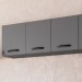 Armário Aéreo Cozinha Light 3 Portas Cinza - Irm Móveis