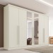 Guarda-Roupa Casal Valencia 6 Portas 6 Gavetas 100% Mdf com Espelho Off White - Mademarques