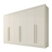 Guarda-Roupa Casal Alba Plus 6 Portas 4 Gavetas 100% Mdf Off White - Mademarques