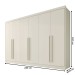 Guarda-Roupa Casal Alba Plus 6 Portas 4 Gavetas 100% Mdf Off White - Mademarques