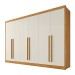 Guarda-Roupa Casal Alba Plus 6 Portas 4 Gavetas 100% Mdf Peroba/Off White - Mademarques