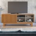Rack Bancada para TV Até 70 Polegadas Nazaré 1 Porta Ripado Cinamomo/Off White - Pnr Móveis