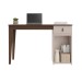 Mesa Escrivaninha Pérola 1 Porta 1 Gaveta Café/Off White - Pnr Móveis
