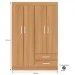 Guarda-Roupa Solteiro Tunísia 4 Portas 2 Gavetas Cinamomo - Pnr Móveis
