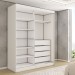 Guarda-Roupa Solteiro Vulcan 2 Portas 4 Gavetas com Espelho 100% Mdf Branco - Panorama Móveis