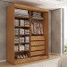 Guarda-Roupa Solteiro Vulcan 2 Portas 4 Gavetas com Espelho 100% Mdf Cinamomo/Off White - Panorama Móveis