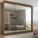 Guarda-Roupa Casal Luiza 3 Portas de Correr 4 Gavetas Espelhado Cinamomo - Panorama Móveis