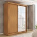 Guarda-Roupa Solteiro Vulcan 2 Portas 4 Gavetas com Espelho 100% Mdf Cinamomo - Panorama Móveis