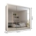 Guarda-Roupa Casal Louise 3 Portas de Correr 4 Gavetas Espelhado Branco - Panorama Móveis