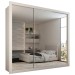 Guarda-Roupa Casal Louise 3 Portas de Correr 4 Gavetas Espelhado Branco - Panorama Móveis