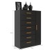 Cômoda Solis 1 Porta 7 Gavetas Preto - Pnr Móveis