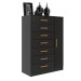 Cômoda Solis 1 Porta 7 Gavetas Preto - Pnr Móveis