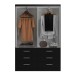 Guarda-Roupa Solteiro áquila 4 Portas 6 Gavetas Black - Pnr Móveis