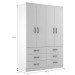 Guarda-Roupa Solteiro áquila 4 Portas 6 Gavetas Branco - Pnr Móveis