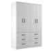Guarda-Roupa Solteiro áquila 4 Portas 6 Gavetas Branco - Pnr Móveis