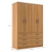 Guarda-Roupa Solteiro áquila 4 Portas 6 Gavetas Cinamomo - Pnr Móveis