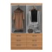Guarda-Roupa Solteiro áquila 4 Portas 6 Gavetas Cinamomo - Pnr Móveis