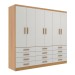 Guarda-Roupa Casal Arkansas 6 Portas 12 Gavetas Cinamomo/Branco - Pnr Móveis